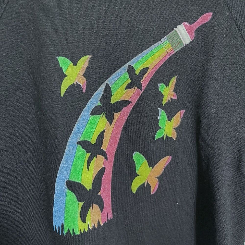 1991 New Jerzees Rainbow Paint Butterflies Graphic Sweatsuit Sweatshirt Womens L - Picture 12 of 14